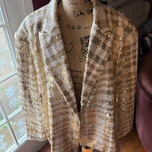 Ivy City Co Blanche Gold Sequin Women's Blazer